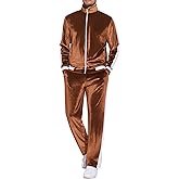 COOFANDY Mens Tracksuit 2 Piece Set Velour Sweatsuit Jogging Suits Full Zip Jacket Pants Outfits