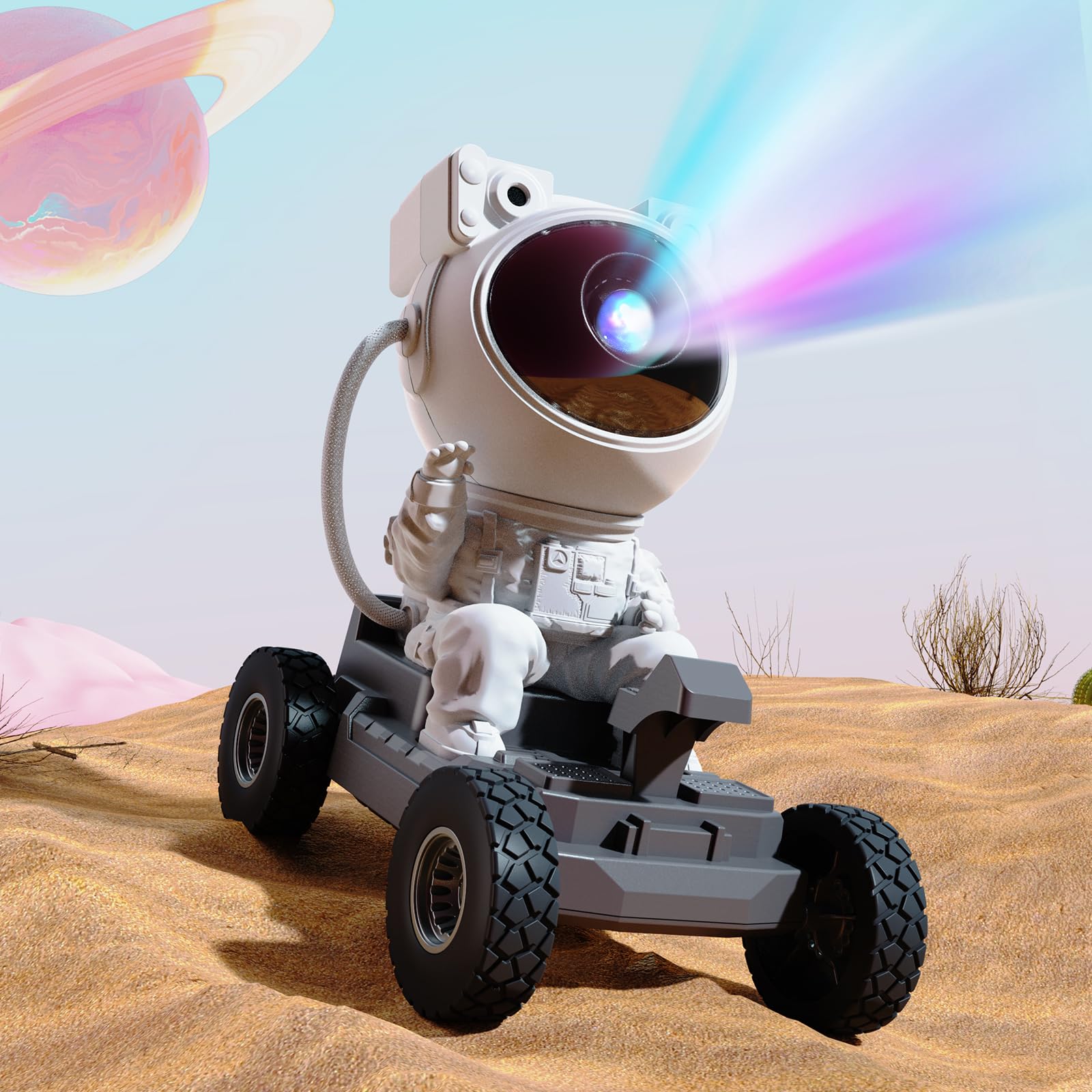 Astronaut Galaxy Projector with Bluetooth Speaker, Gemmac 360° Space Star Projector Night Light with Remote Timer LED Spaceman Light Projector White Noise Sound Machine for Bedroom, Decor, Party, Gift