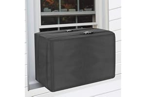 Aozzy Air Conditioner Covers For Window Units Ac Covers For Outside Unit Winter Outdoor Heavy Duty Waterproof Insulation Defender With Adjustable Strap 21.5"W x 15"H x 16"D Inches