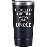 Onebttl Uncle Gifts from Niece Nephew, Level Up to Uncle, Tumbler Travel Coffee Mug, Stainless Steel Insulated 20oz/590ml