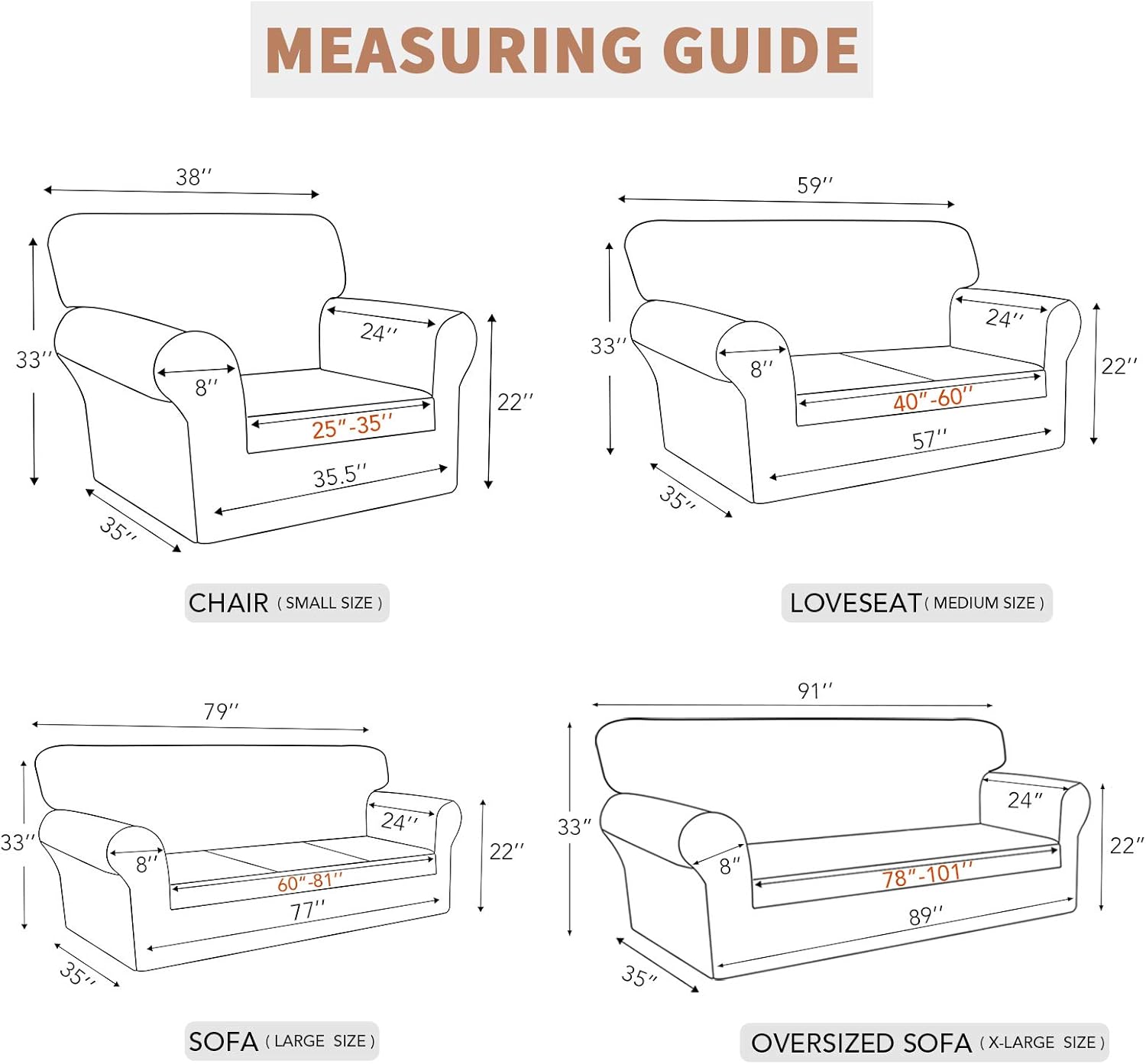 Easy-Going 100% Waterproof Loveseat Couch Cover, Dual Waterproof Sofa Cover, Stretch Jacquard Sofa Slipcover, Leakproof Furniture Protector for Kids, Pets, Dog and Cat ( Loveseat, Dark Gray): Kitchen & Dining