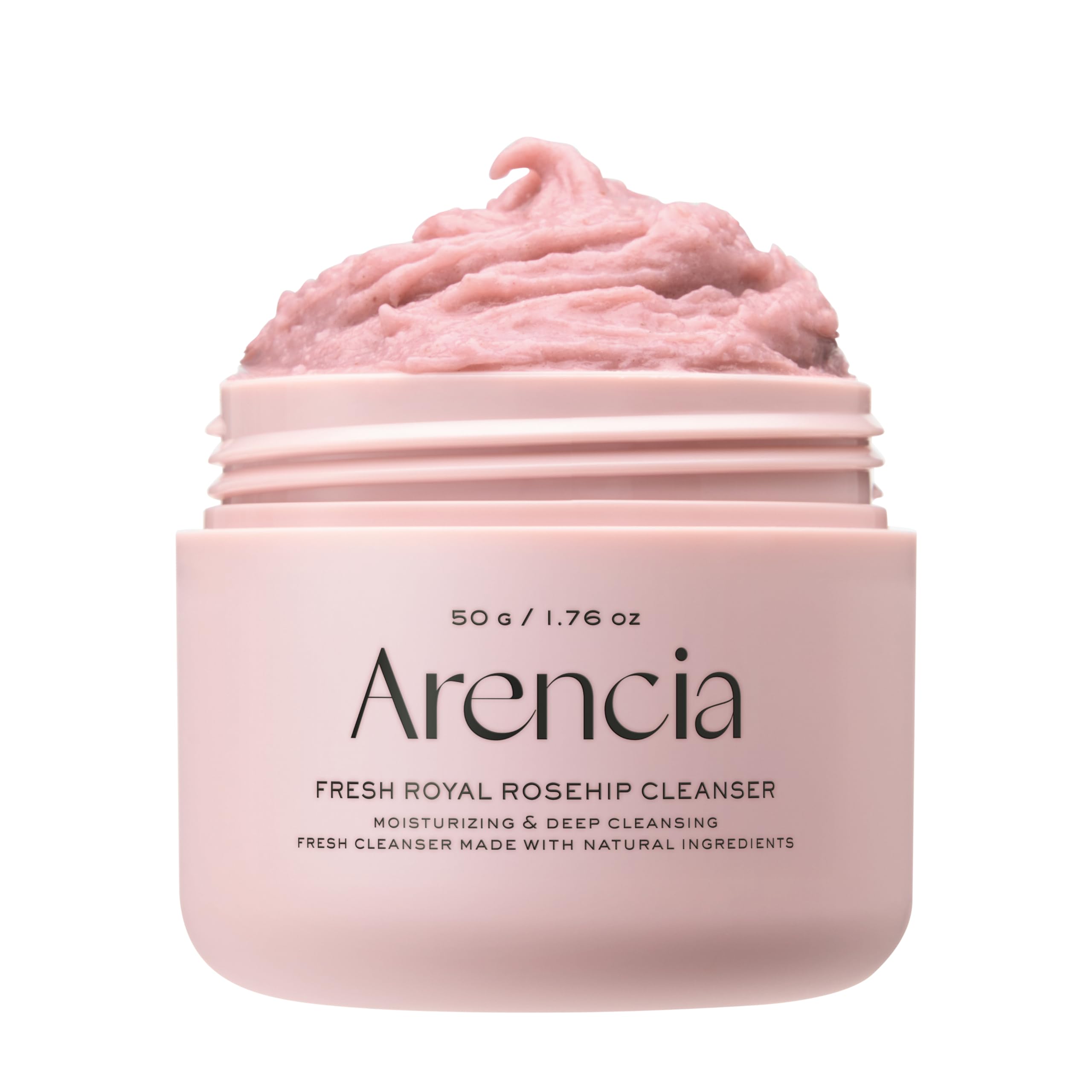 View 1 of **see photos**Arencia Rosehip Brightening Rice Mochi Face Cleanser & Daily Scrub - Moisturizing, Exfoliating & Deep-Cleansing - All Skin Types with Rice Powder & Rice Water (1.76oz)