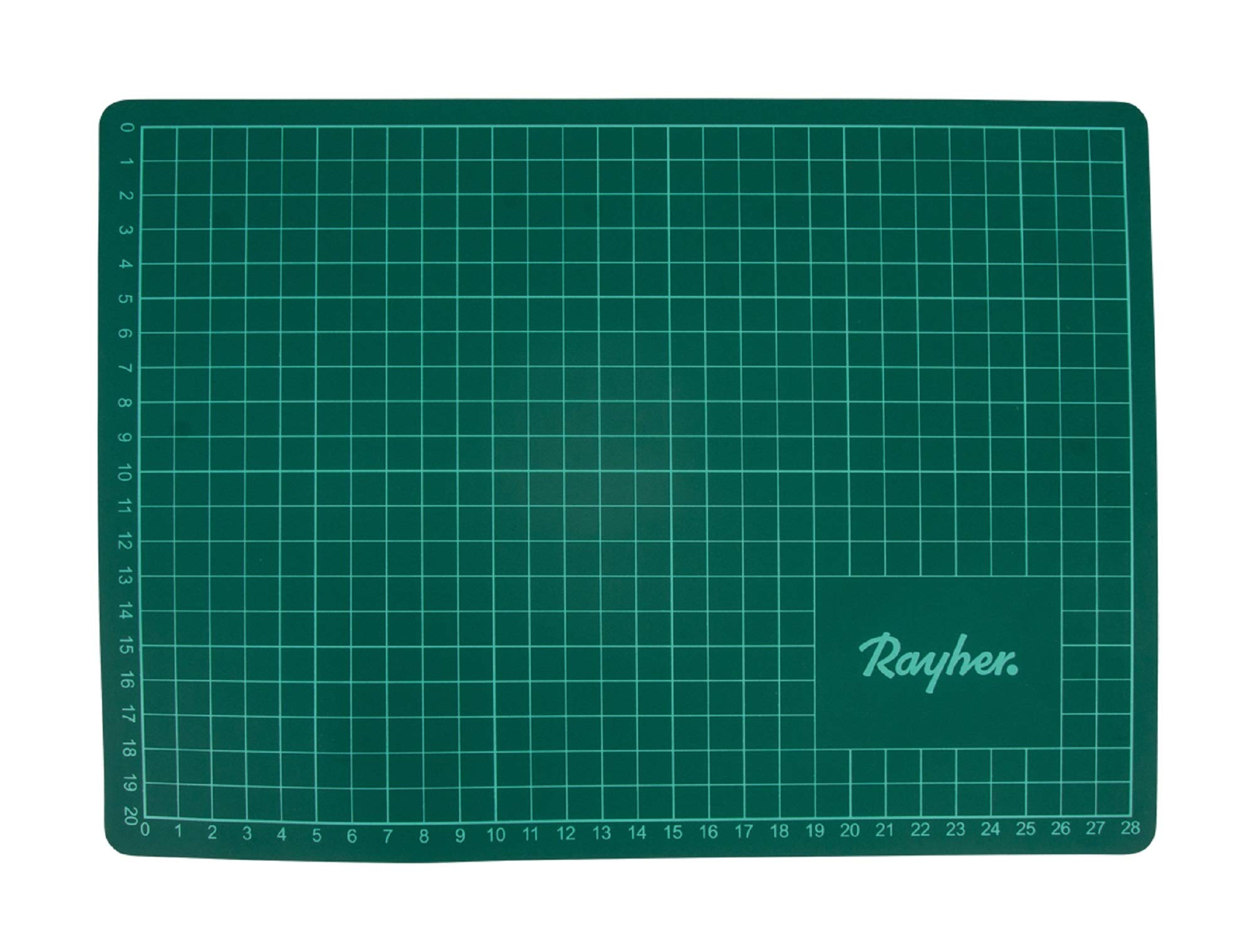 Rayher Cutting Mat A2 for Crafting and Sewing, Large Crafting Mat with Grid, 60x45cm, green, 8923600