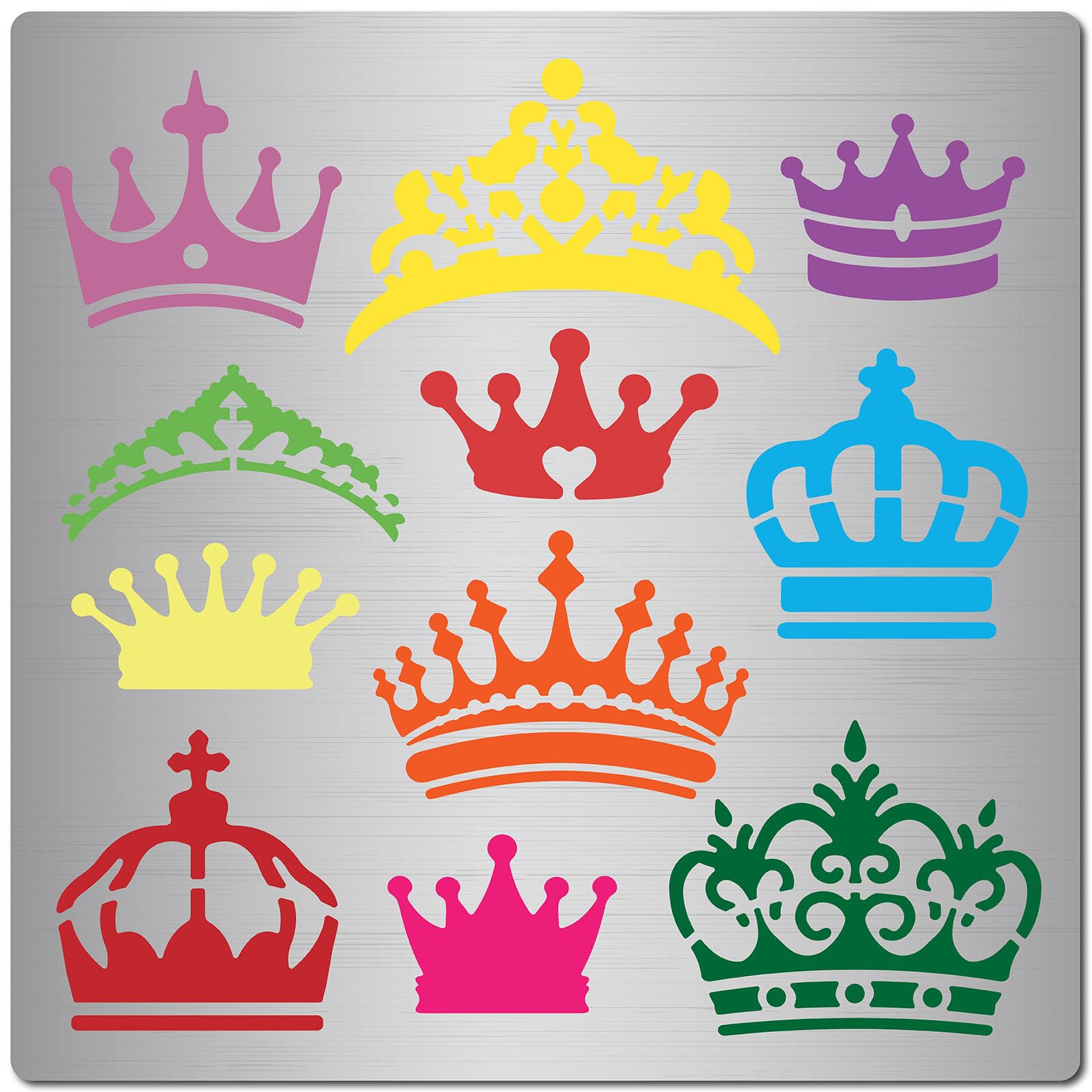 GORGECRAFT Crown Stencil Metal King Queens Crown Stencils Reusable Stainless Steel Drawing Template for Painting on Wood Burning Wall Canvas Fabric Scrapbooking Pyrography Engraving