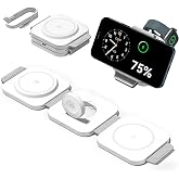 3 in 1 Charging Station for Apple, Foldable Magnetic Wireless Charger Dock | Travel Charging Pad for Multiple Devices iPhone