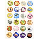 Funny Animated Zoo Animals 24 Pieces Home Button Stickers for iPhone 5 4/4s 3GS 3G, iPad 2, iPad Mini, iPod Touch