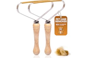 DIAFLINE 2-Pack Pet Hair Removal Tool - Carpet Rake and Squeegee for Pet Hair Remover Tool - Lint Remover and Hair Scraper for Couch - Easy to Clean Fuzz Fur and Pro Cat Dog Hair Remover for Rugs,Car Floor Mat