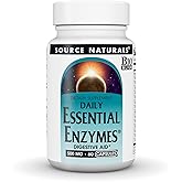 Source Naturals Daily Essential Enzymes, 500 mg - 60 Capsules | Bio-Aligned Digestive Aid Support for Digestion, Gas, Constipation &amp; Bloating Relief*