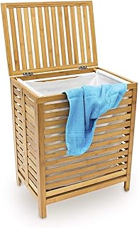 Relaxdays Wäschetruhe, Bambus, Natur