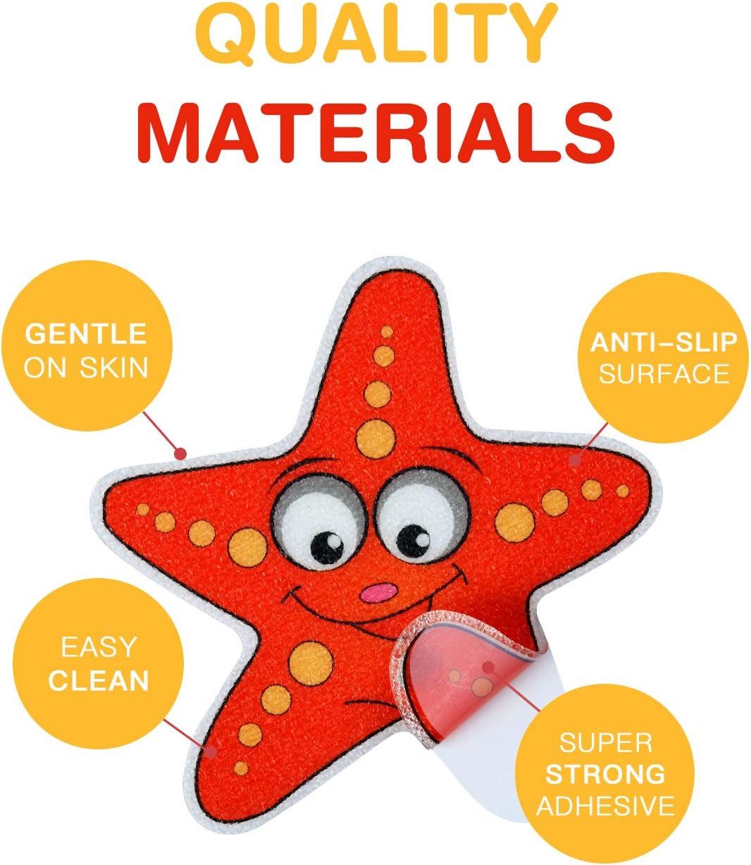 Non Slip Bathtub Stickers, 18 PCS Sea Adhesive Kids Anti Slip Decal Threads for Shower and Bath Tub with Premium Scraper: Home & Kitchen