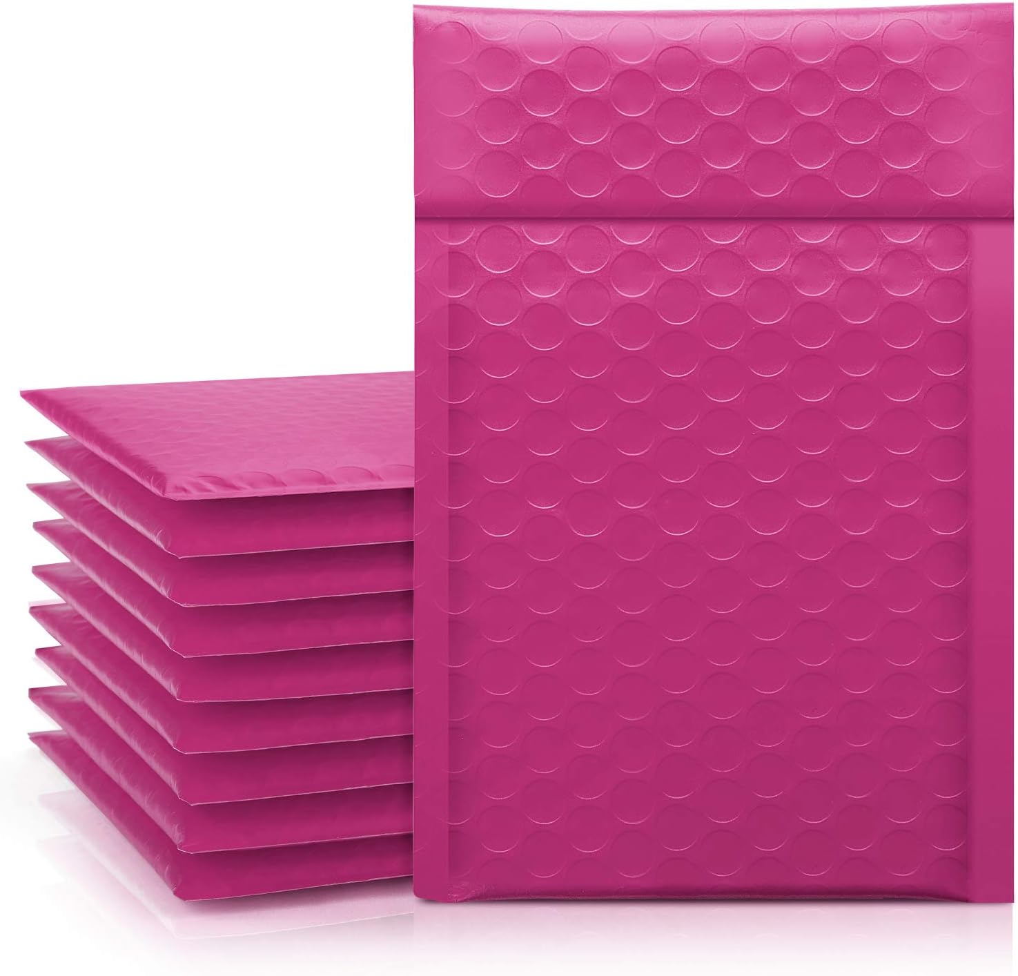 Fuxury Fu Global 4x8" 50Pcs Poly Mailers Bubble Padded Set #000 for Lip Glosses, Colored Shipping Bubble Cushion Wrap Mailers Envelopes Bulk, Poly mailer Bags for Shipping/ Packaging- Pink : Office Products