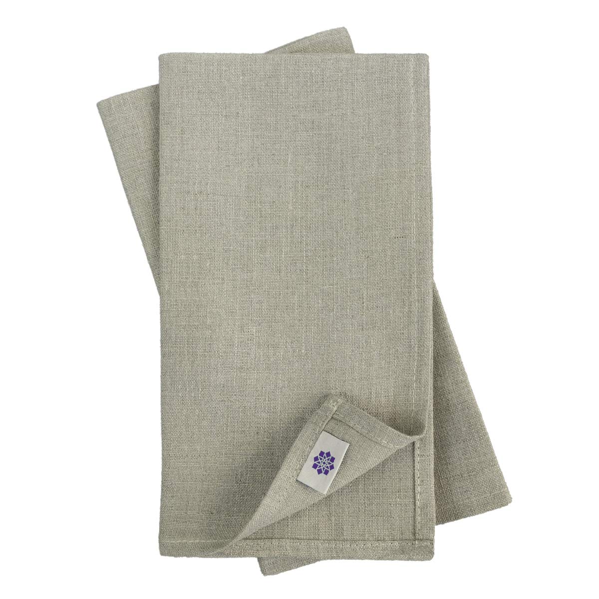 Linen & Cotton Set of 4 Natural Napkins ANABELLA, 100% Linen - 47cm x 47cm (18.8'' x 18.8'') Natural/Beige