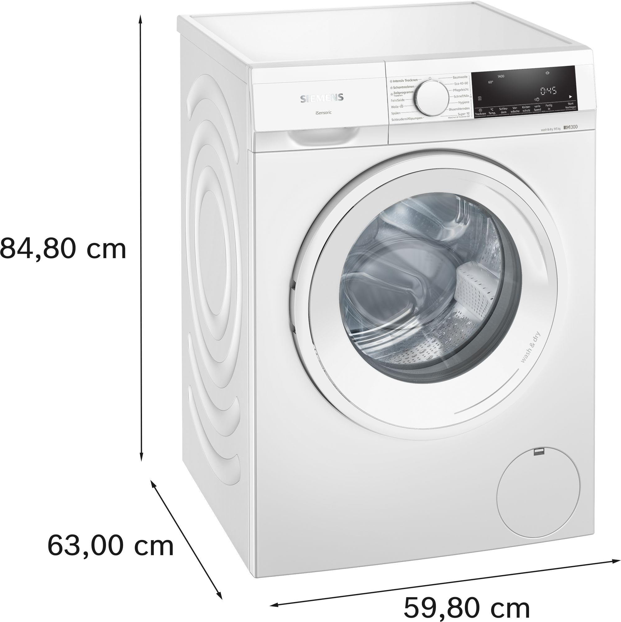 Siemens iQ300 Waschtrockner 9 kg Waschen 5 kg Trocknen 1400 UpM WN34A141 3