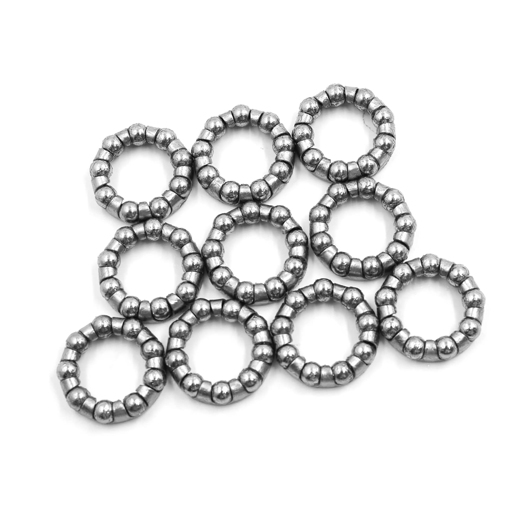 A ABSOPRO Bike Axle Wheel Ball Bearing Cage 20mm Dia 9 Ball Steel (Set of 10)