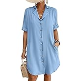 Bsubseach Womens Bathing Suit Cover Ups Bikini Swimsuit Coverup for Women 2026 Button Down Beach Dress Shirt