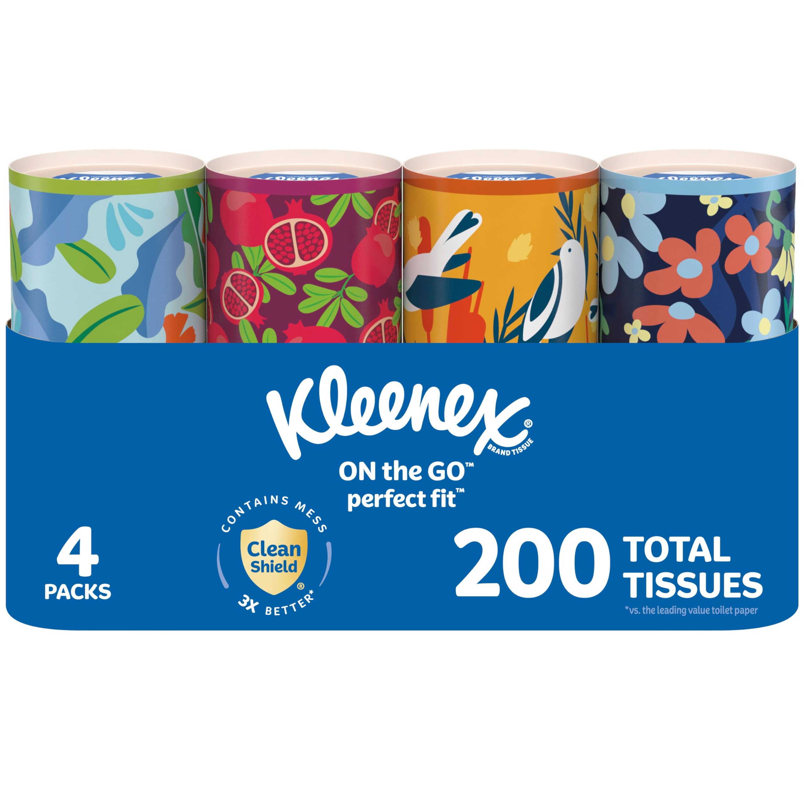 Photo 1 of Kleenex Perfect Fit Facial Tissues, 4 Cannisters, 50 Tissues per Can, 2-Ply (200 Total), Packaging May Vary