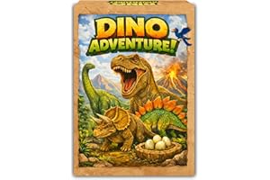 Dino Adventrue! Dinasour Playing Card Game Perfect for Boys, Girls, Adults and Families Who Love Card Games, Travel Games, Gi