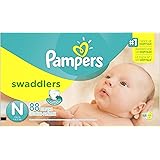Pampers Swaddlers Disposable Diapers Newborn Size 0 (> 10 lb), 88 Count, SUPER