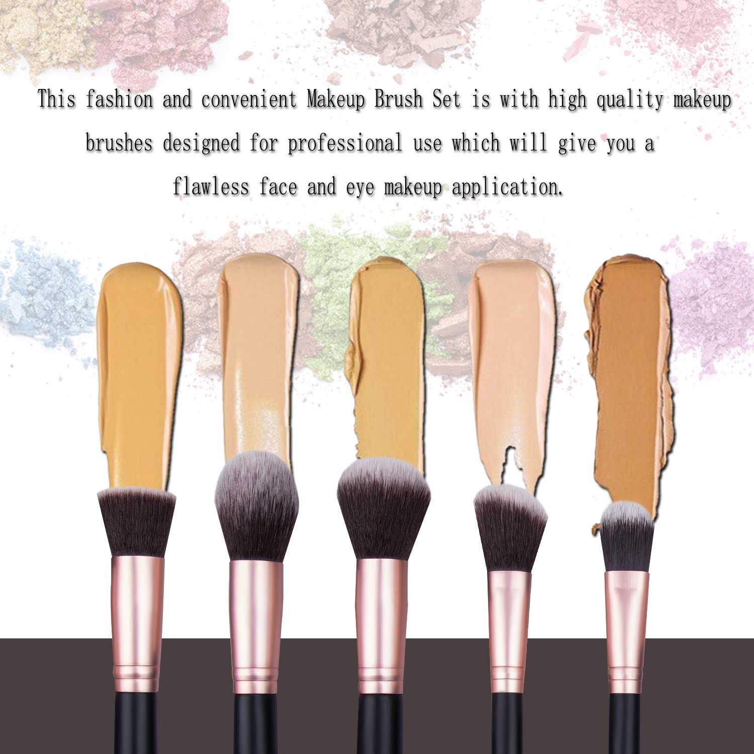 Ammiy 10-Piece Oval Makeup Brush Set