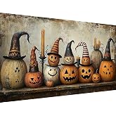 YERUOUIU Large Diamond Art Kits for Adults,Halloween Pumpkin Diamond Painting Kits, DIY Round Full Drill Diamonds Dots Paintings Gem Crafts Wall Art Decor 27.6 X 15.7 inch