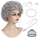 Wallden Hair Old Lady Wig and Accessories 5pcs Set