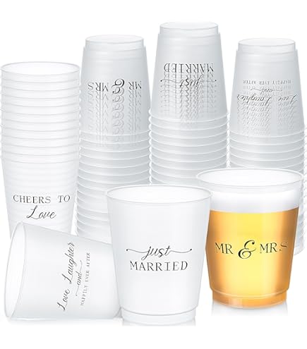 Amazon.com: Customizable 12oz Frosted Wedding Cups - Personalized Tumblers  for Bridal Showers and Receptions, Available in Packs of 30, 50, 60, 100,  120, and 150 (30) : Home & Kitchen