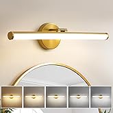 KAISITE Bathroom Light Fixture Over Mirror - Gold Vanity Light Fixture 15W 5CCT Angle Adjustable 22 Inch LED Dimmable Modern 