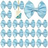 OZXCHIXU Baby Blue Satin Ribbon Twist Tie Bows 30pcs 3.5" Elegant Premade Bows for Gift Wrapping, Crafts, Treat Bags, Candy Apple, Cake Pops, Party Decor, Baby Shower, Wedding Decor (Baby Blue)