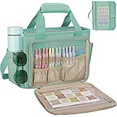 Wigojoy Large Bible Cover Case for Women, Bible Cover with Book Sleeve, Thick Padded Bible Case, Working Bible Tote Bag with Laptop and Bottle Pockets, Church Bag, Bible Bags for Women, Girl, Green