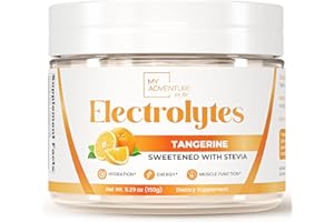MY ADVENTURE TO FIT Keto Electrolytes Powder No Sugar - Made In The USA Electrolyte Mix for Women & Men - Hydrating Electrolyte Drinks for Energy, Muscle Function, & Appetite Control (Tangerine, 30 Servings)