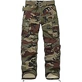Men's BDU Casual Military Pants, Combat Camo Cargo Work Pants Fit Outdoors Tactical Wild Army Hunting Baggy 8 Pockets No Belt