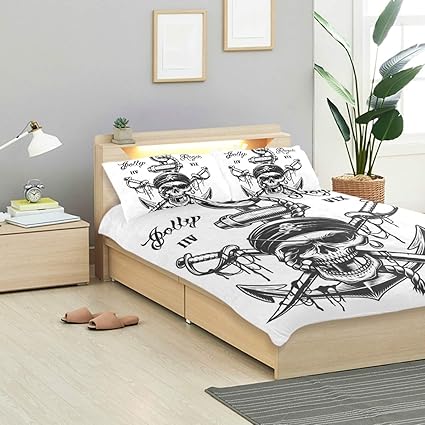 Amazon Com Kvmv Pirate Skull Emblem Swords Anchor Rope