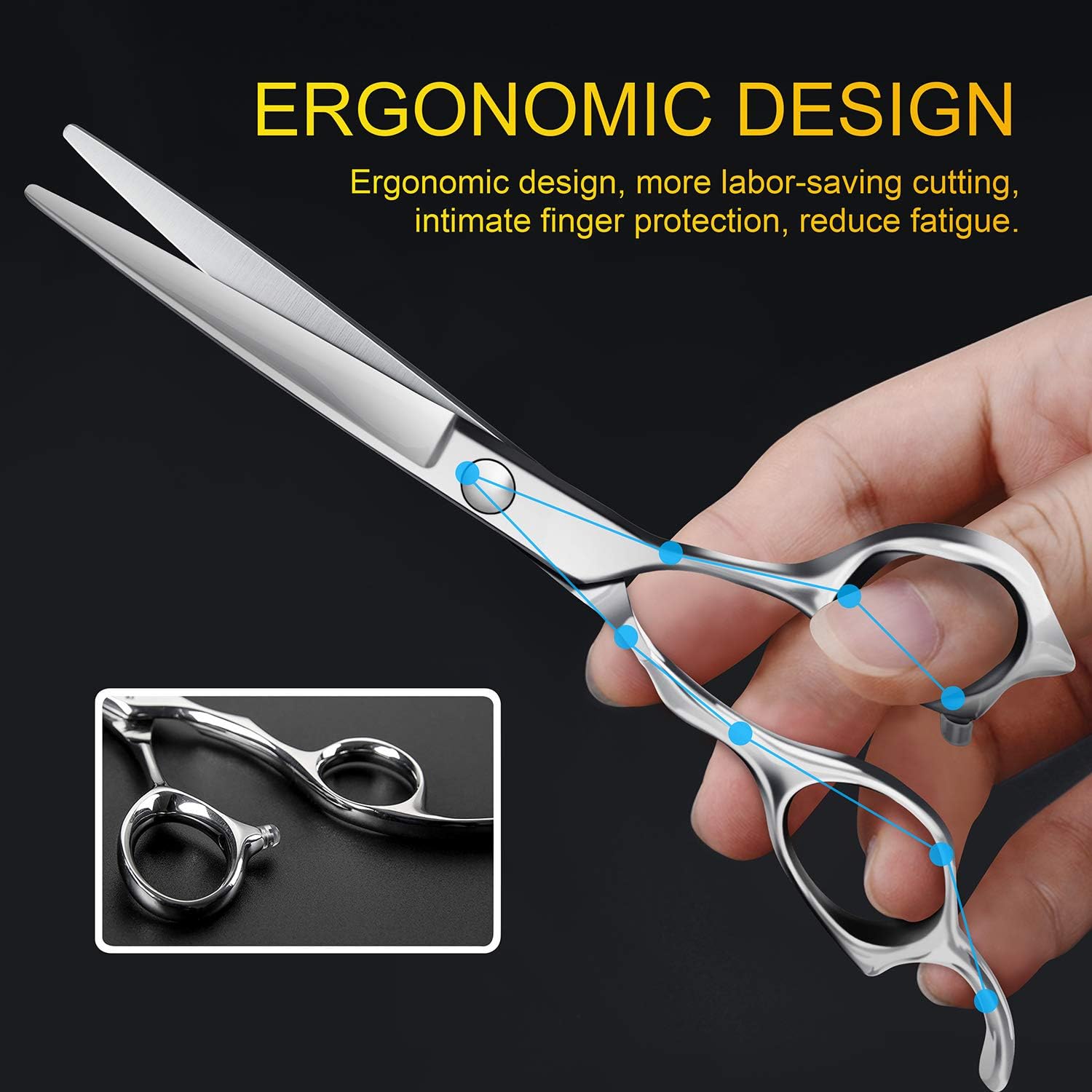 [LATEST 2020] Hair Scissors-Professional Barber Salon Hair Cutting Shears 6.5 inch Japanese Stainless Steel Haircut Scissors Sharp Durable Hair Trimming Scissors for Men Women Children Pets: Health & Personal Care