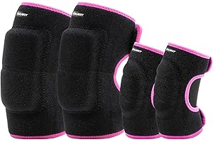 Eulant Adjustable Soft Elbow and Knee Pads for Kids, Child Protective Pad Sets for Bicycle, Roller Skating, Basketball, Football, Volleyball, Dancing, Kneeling