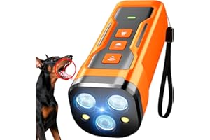 iBurr Dog Bark Deterrent Devices, 3X Ultrasonic Anti Barking, 33 FT Range Barks No More Indoors Neighbor Outdoors Safe & Humane Compact Bark Control for Dogs Training Behavior Correct