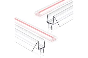 EAISMON Frameless Shower Door Seal Strip 4 Pack x 39 Inch MD Glass Shower Door Bottom Seal Strip for 3/8" Glass Shower Door Sweep, Ultra-Clear Polycarbonate Stop Shower Leaks Create A Water Barrier
