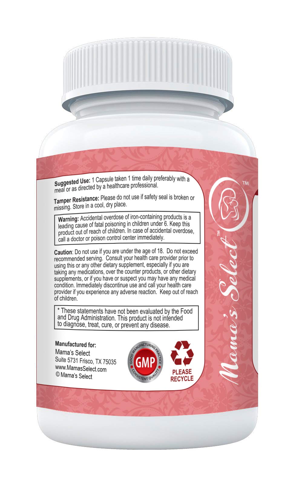 Mama’s Select Prenatal Plus, Natural Prenatal Vitamins for Women, 1 a