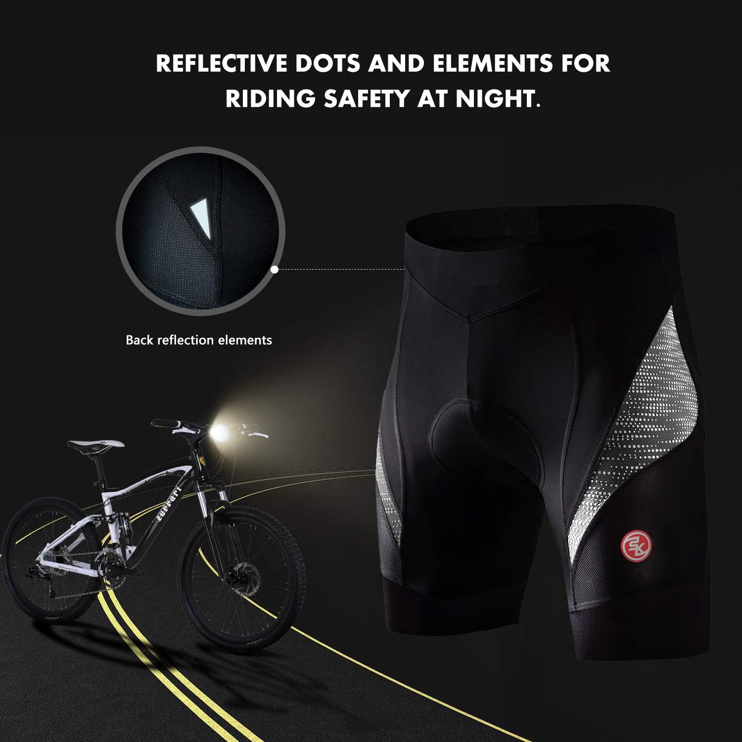 Eco-daily Men's Cycling Shorts Padded Bicycle Riding Half Pants Bike Biking Cycle Tights: Clothing