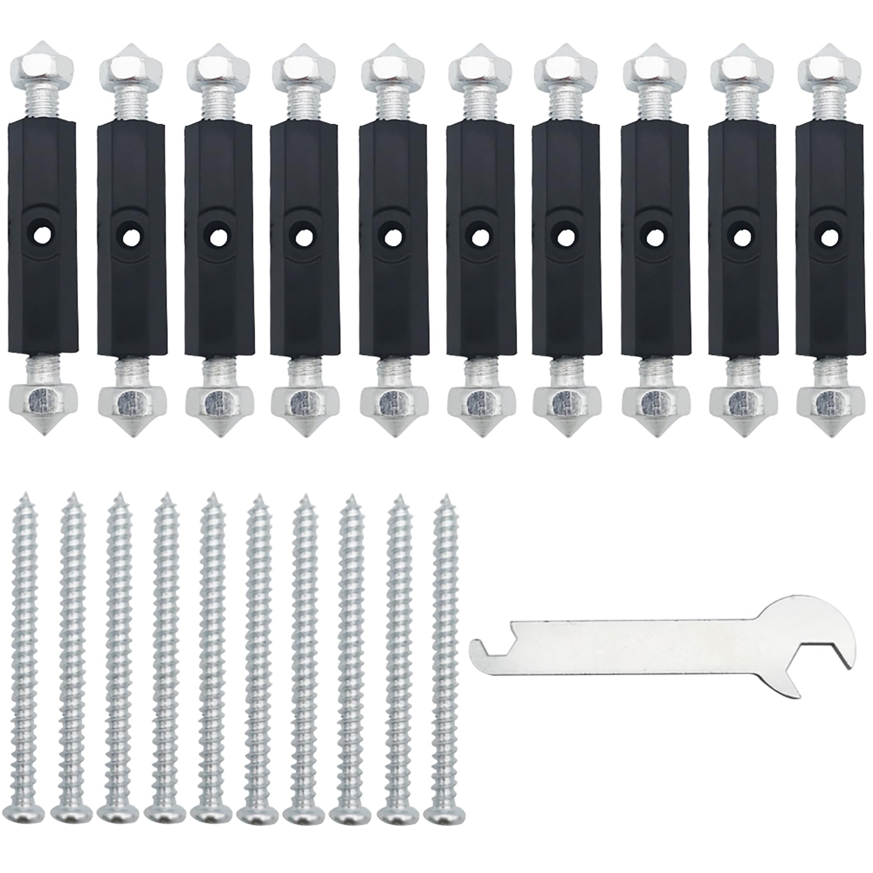 CTRICALVER 118 Type Switch Socket Repair Cassette Screws Rod Set (10 Sets), Wall Mount Switch Box Repair Tool, Adjustable Length Switch Box Repair Screw Rod with a Wrench