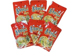 GE GANGWON EXPORT Tasty Dried Squid Snack(Smoked Flavored) [0.88oz X 6Bags] – Sliced Grilled Squid Jerky for Adults & Kids – 8.8g Protein Per Bag – Perfect for Snacking – Small Individual Bag – Korean Snacks by Gangwon Export