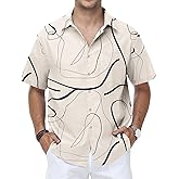 KYKU Men's Hawaiian Shirt Short Sleeve Tropical Button Down Casual Summer Beach Vacation Shirts