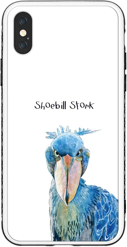 Amazon Co Jp Ruuu 耐衝撃 Tpu Iphonex Iphone Xs 兼用 ラウンド型 強化ガラス スマホケース Iphoneケース ハード ケース ハシビロコウ 白 ホワイト イラスト 正面 水彩 かわいい 動物 鳥 おもしろ 面白い ユニーク 家電 カメラ