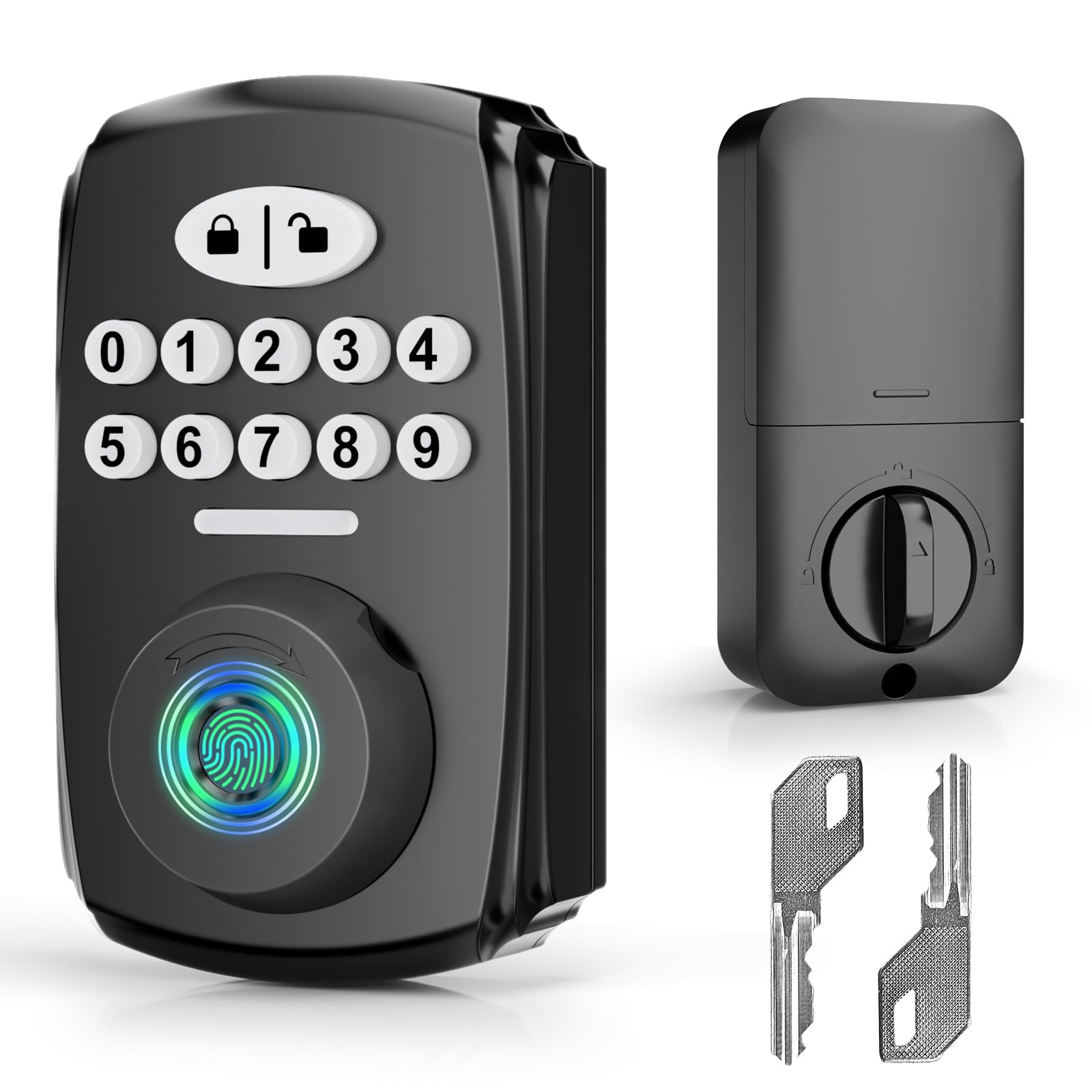 Photo 1 of Keyless Entry Door Lock Deadbolt Fingerprint Door Lock - PHYSEN Smart Deadbolt Set for Front Door - Electronic Digital Keypad Lock - Biometric- Auto Lock - Easy Installation