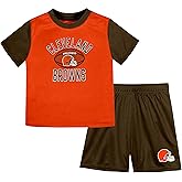 NFL Infant Toddler 12M-4T Officially Licensed Team Color Alternate Football Team 2 Pack T-Shirt & Shorts Set
