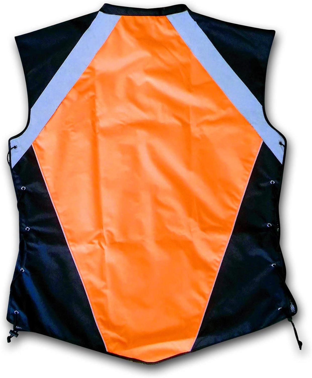 Hi Vis Reflective Motorcycle Safety Vest. Fits Over Jacket, Zip Front, Pocket (XL: No Logo Fits over Lg-XL Jackets, Bold Orange): Clothing