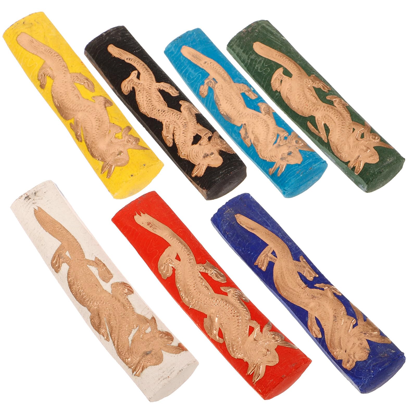 DIYEAH 7pcs Ink Stick Chinese Ink Block Calligraphy Paintings Sticks Dragon Pattern for Chinese Calligraphy Writing Japanese Sumi Practice Set