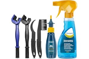 focopot Bike Chain Cleaner Kit with Bicycle Degreaser, Lubricant,Cleaner Brush Tools,Bike Chain Cleaning Kit to Lube Clean Pr