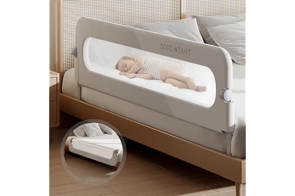 strenkitech Toddler Bed Rails for Crib | Foldable Bed Rail for Toddlers | Portable Baby Bed Rails Guard Bumper for Baby Kids