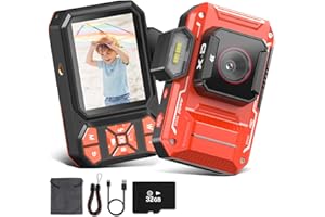 TONFARB Digital Camera, 1080P Point and Shoot Digital Cameras 48MP Digital Camera for Teans Vlogging Camera for Boys Girls Anti Shake 18x Zoom with 32G TF Card Orange