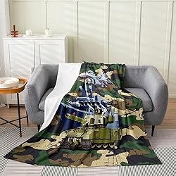 Army Camouflage Fleece Throw Blanket, Military